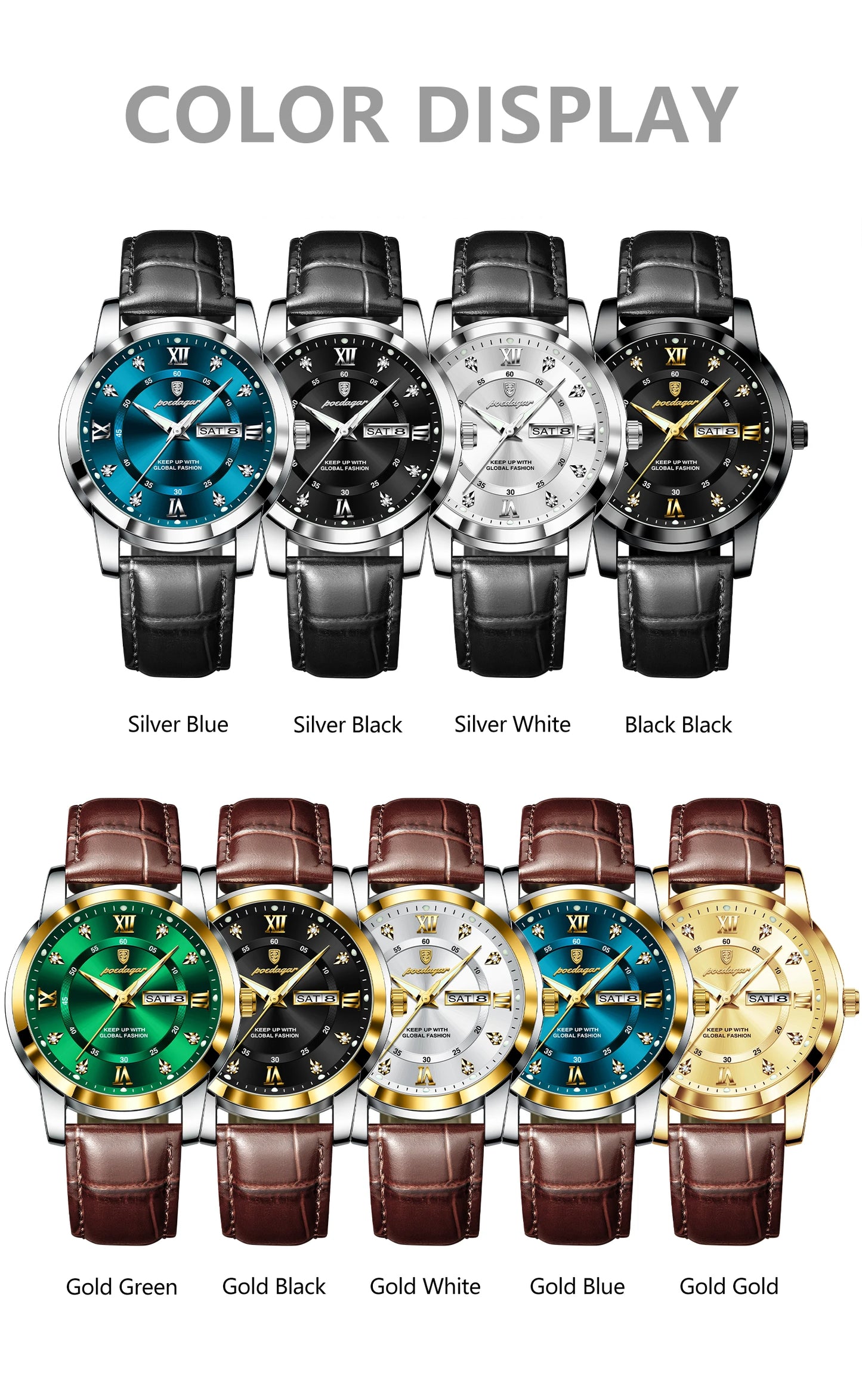 POEDAGAR Luxury Business Men Watch (montre)