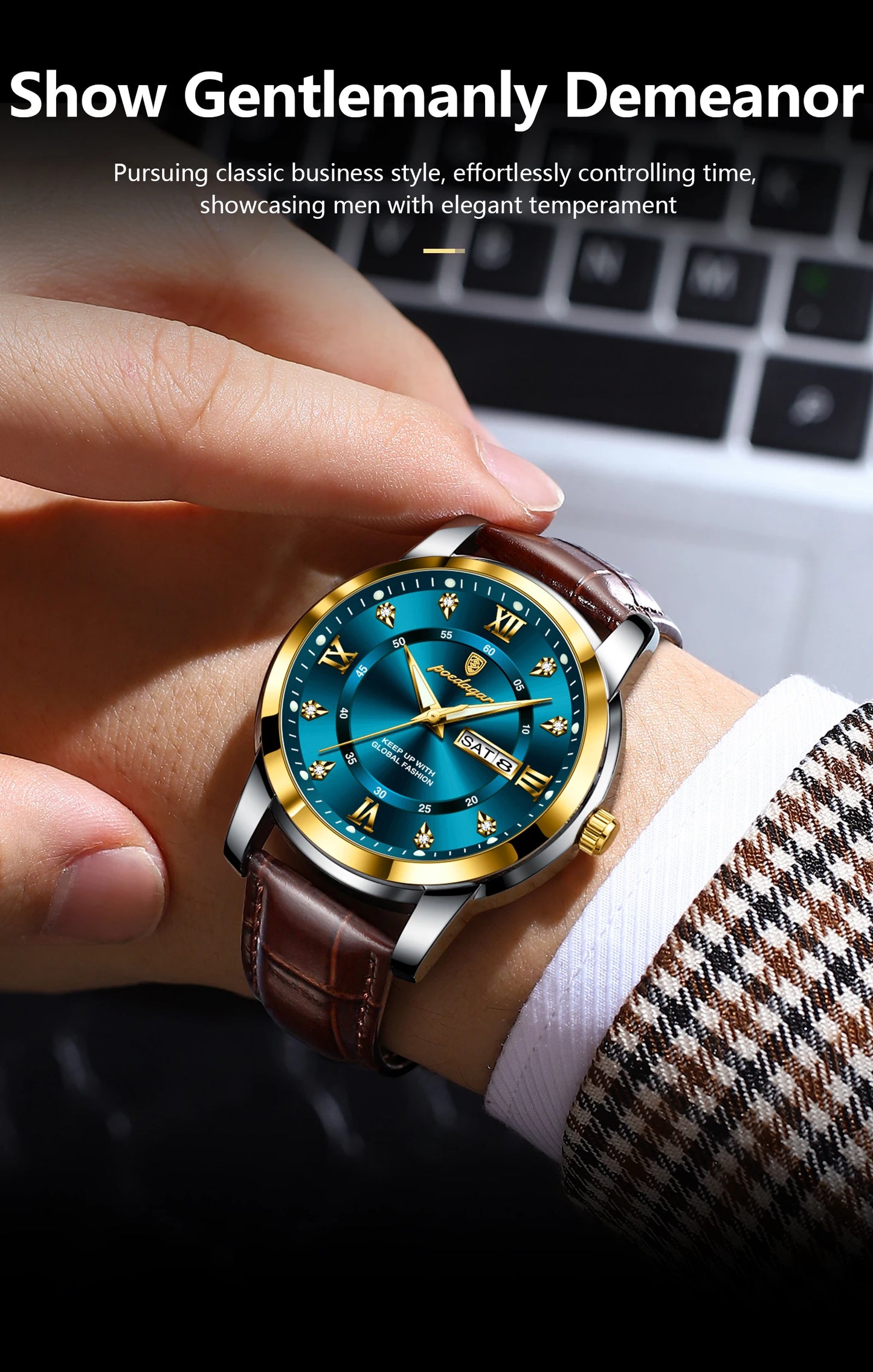 POEDAGAR Luxury Business Men Watch (montre)