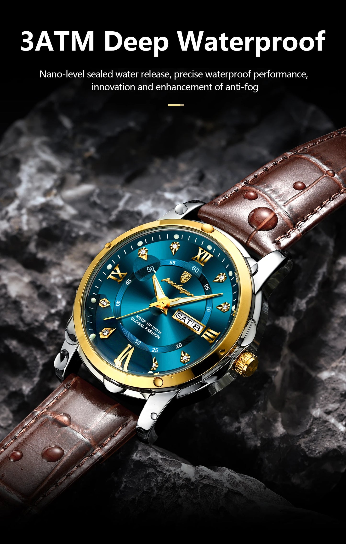 POEDAGAR Luxury Business Men Watch (montre)