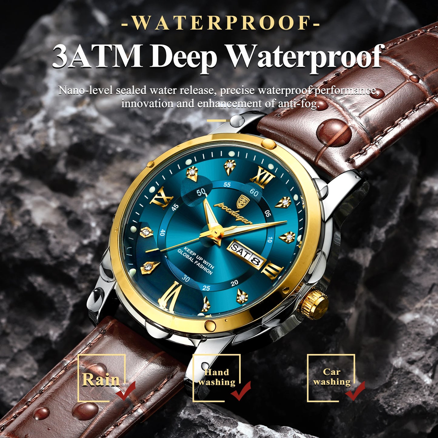 POEDAGAR Luxury Business Men Watch (montre)
